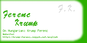 ferenc krump business card
